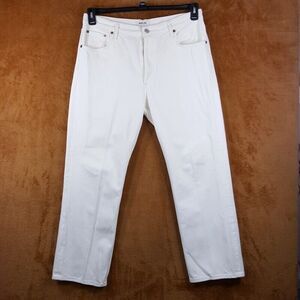 AGOLDE Womens Jeans Size 32 White Wash Straight Leg Button Fly Stretch RIPLEY